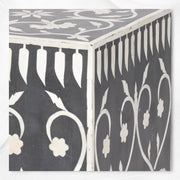 Bel Bone Inlay Square Stool Black