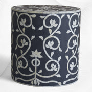 Bel Bone Inlay Stool Black