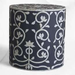Bel Bone Inlay Stool Black
