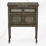 Bhawana Nightstand Mother of Pearl Inlay Walnut Finish