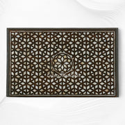 Bhawana Nightstand Mother of Pearl Inlay Walnut Finish