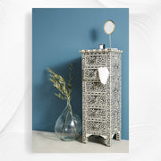 Black Bone Inlay 6 Drawer Floral Lingerie Chest