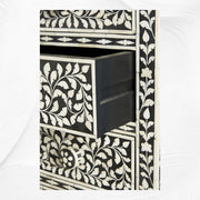 Black Bone Inlay 6 Drawer Floral Lingerie Chest