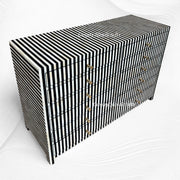 Black Stripe Bone Inlay Jewelry Dresser