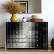 Black Stripe Bone Inlay Jewelry Dresser