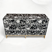 Blooming Flowers Bone Inlay Chest Black 2