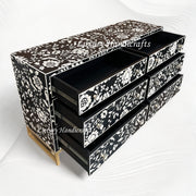 Blooming Flowers Bone Inlay Chest Black 4