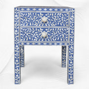 Blue Bone Inlay 2 Drawer Bedside Long Leg