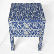 Blue Bone Inlay 2 Drawer Bedside Long Leg
