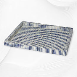 Blue Coloured Stripe Bone Inlay Tray