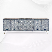 Blue Ella Colored Bone Inlay Media Cabinet