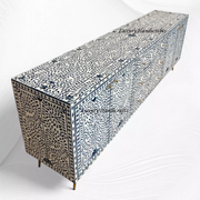 Blue Ella Colored Bone Inlay Media Cabinet