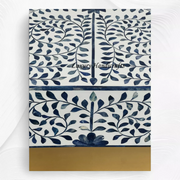 Blue Ella Colored Bone Inlay Oval Coffee Table