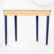 Blue Embossed Bone Inlay Curved Console