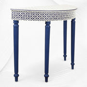 Blue Embossed Bone Inlay Curved Console