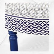 Blue Embossed Bone Inlay Curved Console
