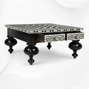 Bone Inlay Chess Coffee Table Black