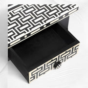 Bone Inlay Chess Coffee Table Black