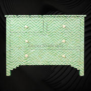 Bone Inlay Chest of Four Drawer Chevron Design Green 1