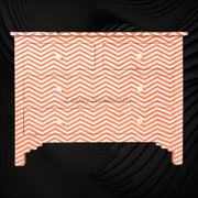 Bone Inlay Chest of Four Drawer Chevron Design Orange 1