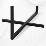 Bone Inlay Coffee Table Diamond Stripe Black