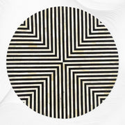 Bone Inlay Coffee Table Diamond Stripe Black