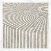 Bone Inlay Center Table Stripe Design Grey
