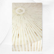 Bone Inlay Center Table Stripe Design White