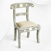 Bone Inlay Floral Chair Grey