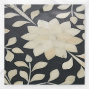 Bone Inlay Floral Console Table Black