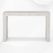 Bone Inlay Floral Console Table Grey