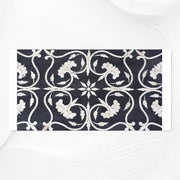 Bone Inlay Flower Tray Black | Wood Inlay Tray