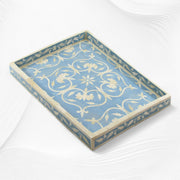 Bone Inlay Flower Tray Sky Blue | Blue Bone Inlay Tray