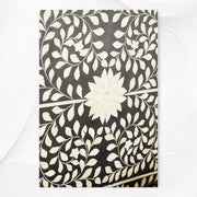 Bone Inlay Four Poster Bed Black