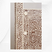 Bone Inlay Four Poster Bed Brown