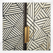 Bone Inlay Geometric Bar Cabinet Black