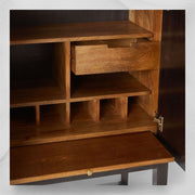 Bone Inlay Geometric Bar Cabinet Black