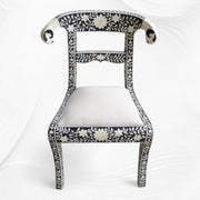 Bone Inlay Goat Head Chair Black
