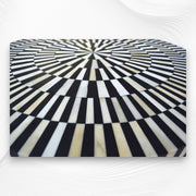 Bone Inlay Illusion Stripe Coffee Table Black