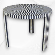 Bone Inlay Illusion Stripe Coffee Table Black