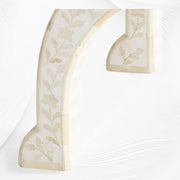 Bone Inlay Jenny Stool Floral Design White