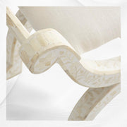 Bone Inlay Jenny Stool Floral Design White