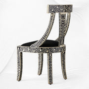 Bone Inlay Moroccan Chair Black