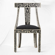 Bone Inlay Moroccan Chair Black
