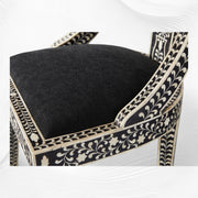 Bone Inlay Moroccan Chair Black