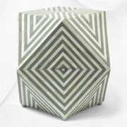 Bone Inlay Octagonal Stool Grey