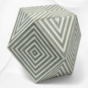 Bone Inlay Octagonal Stool Grey
