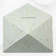 Bone Inlay Octagonal Stool White