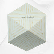 Bone Inlay Octagonal Stool White