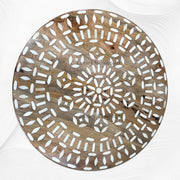 Bone Inlay Round Dining Table Natural